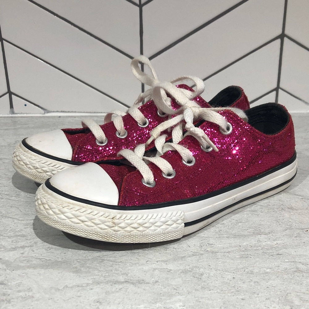 Converse (13) Girls All-Star Pink Glitter Sneakers